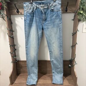 Amiri Skinny Jeans Mens Size 38x34 Paint Distressed Cotton Stretch